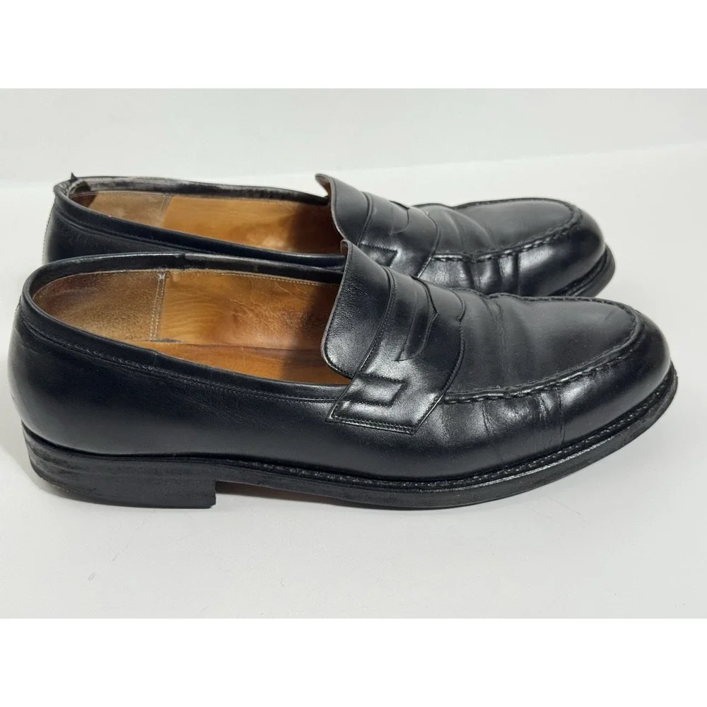 Vass Herrenschuhe Budapest Men's Size 41/US 8 Black Leather Penny Loafers